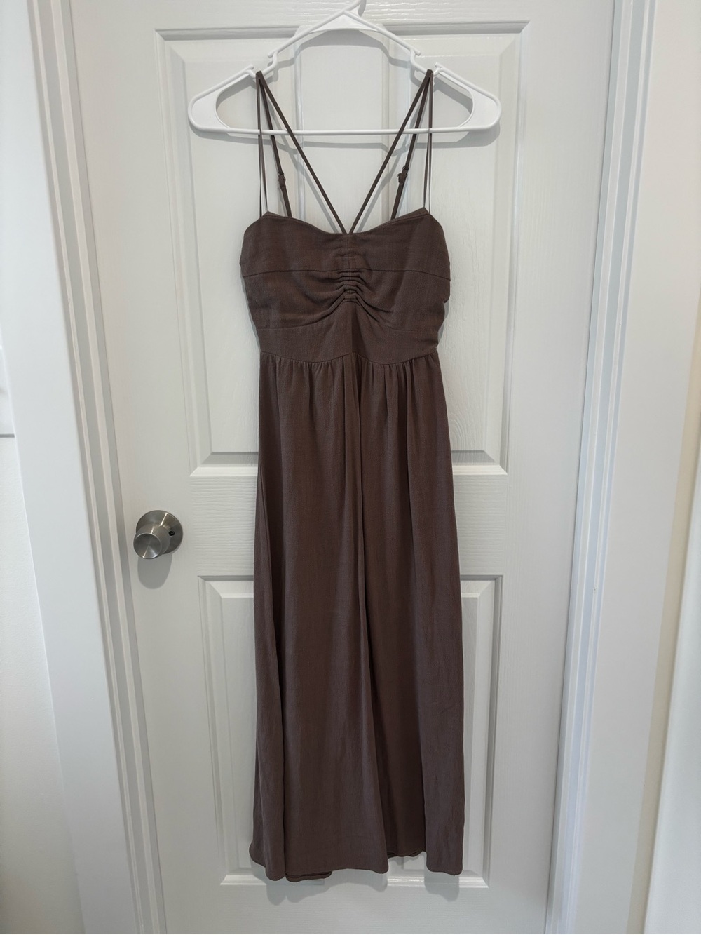 Brand New linen  riviera Gentle fawn Midi Dress-taupe linen